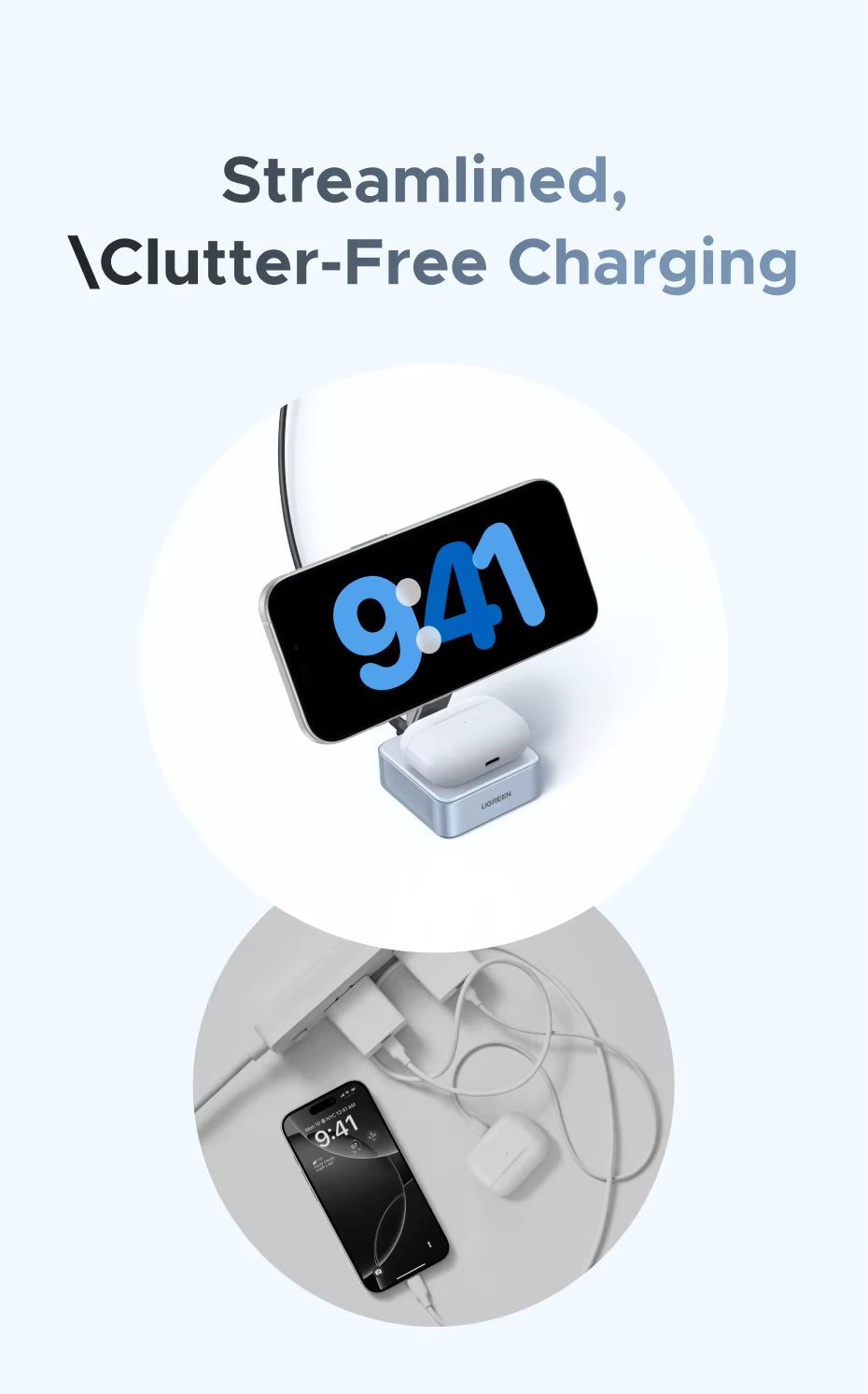 Quva Nest 2-in-1 Magnetic Wireless Charging Stand