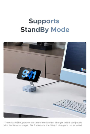 Quva Nest 2-in-1 Magnetic Wireless Charging Stand